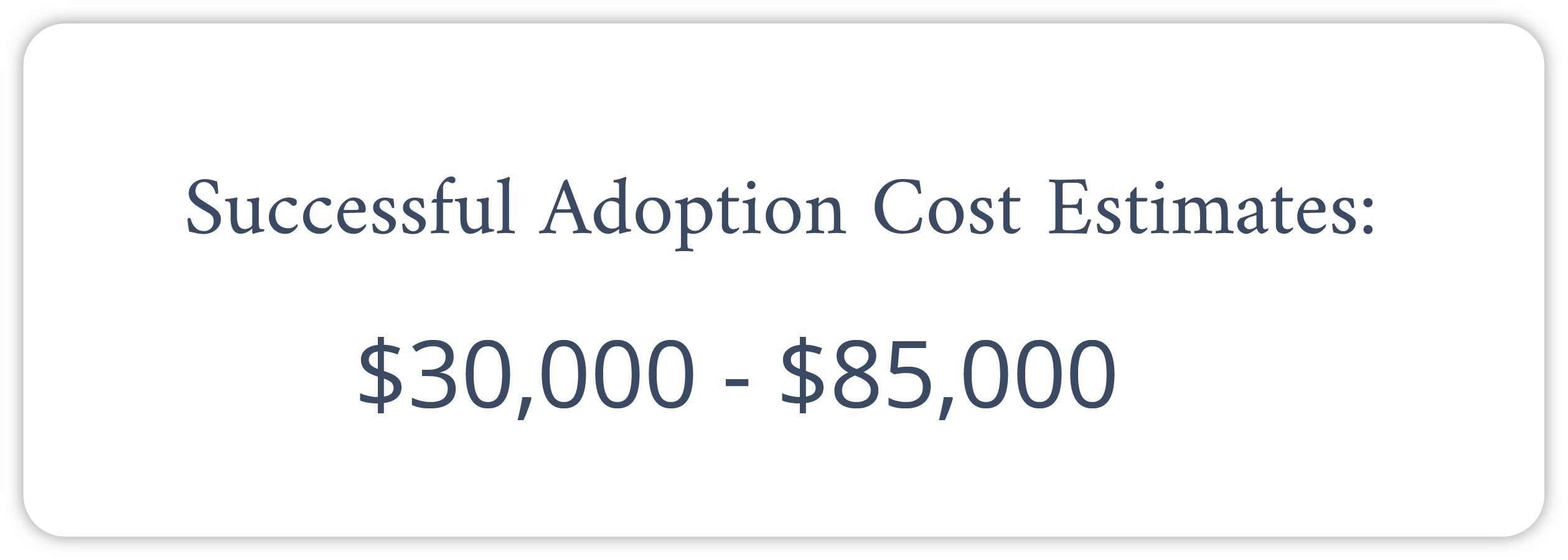 Estimated cost of a successful adoption