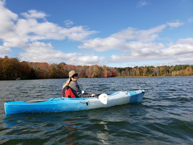 Emmie Kayaking at Camp