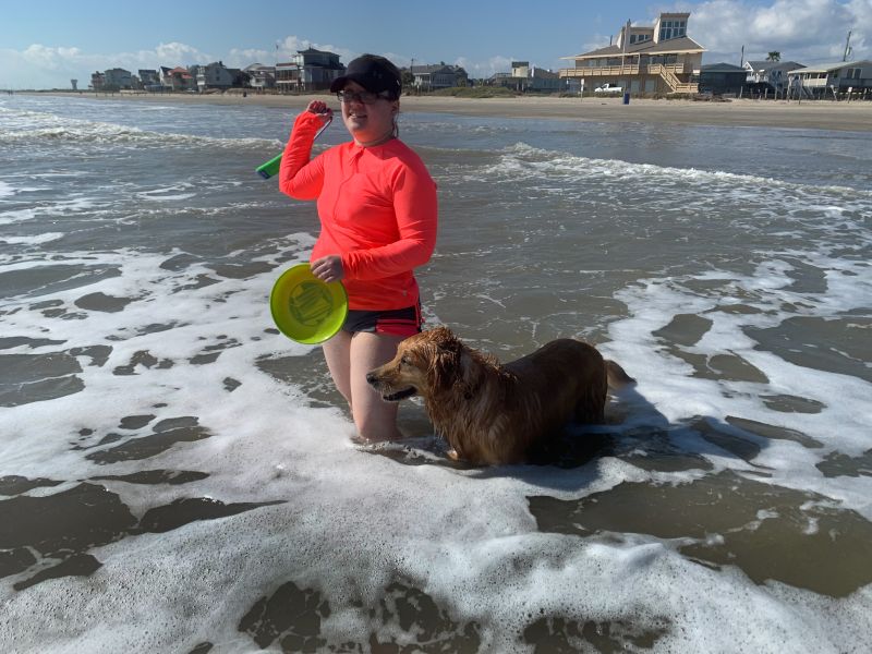 Karalyn With Duffy in Galveston