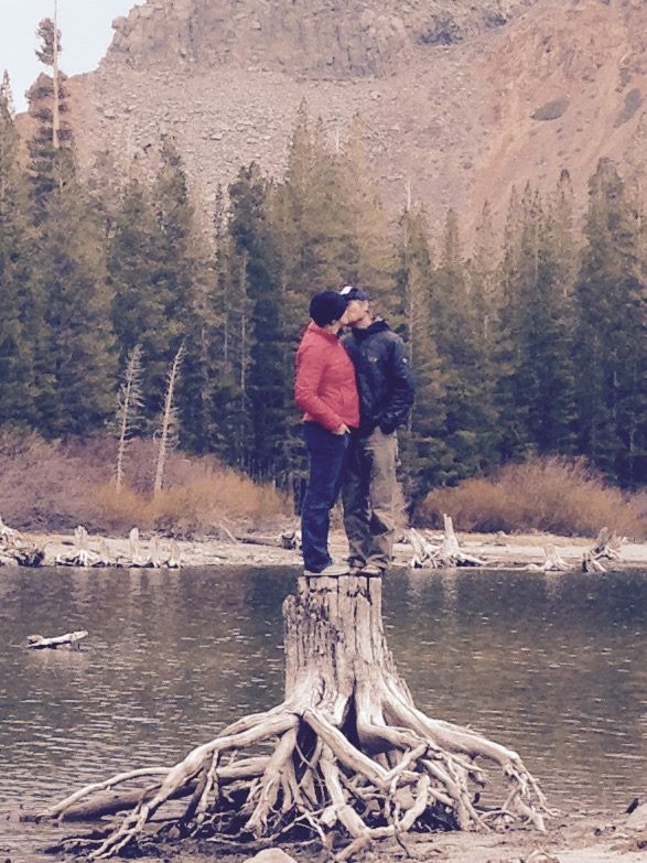 Kiss at a Lake Near Our Home