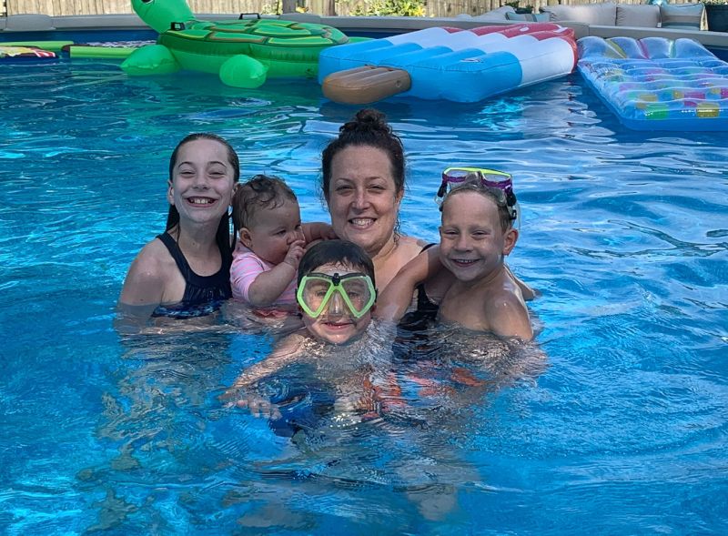 Kerrin Playing in the Pool With Our Nieces & Nephews