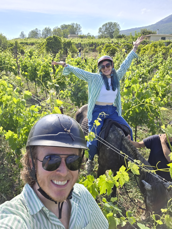 Toured Pompeii, Then Rode Horses Along the Base of Mount Vesuvius.