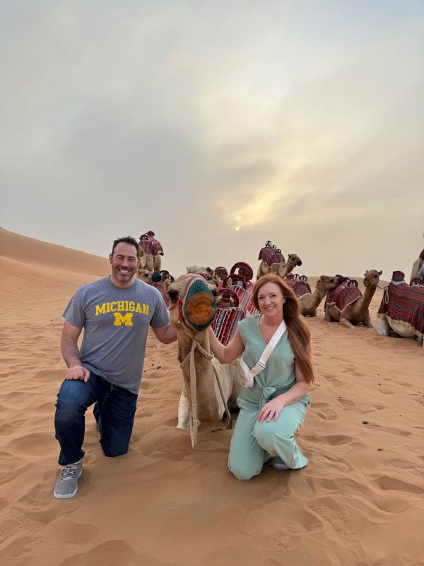 Visiting the Camels in the Arabian Desert