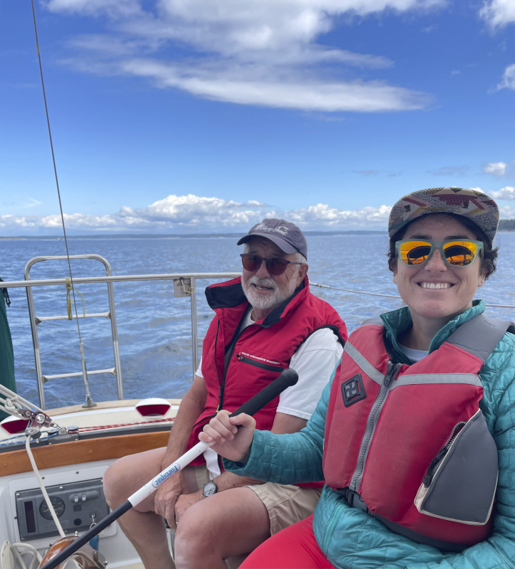 Emma Enjoying a Day of Sailing with Her Dad
