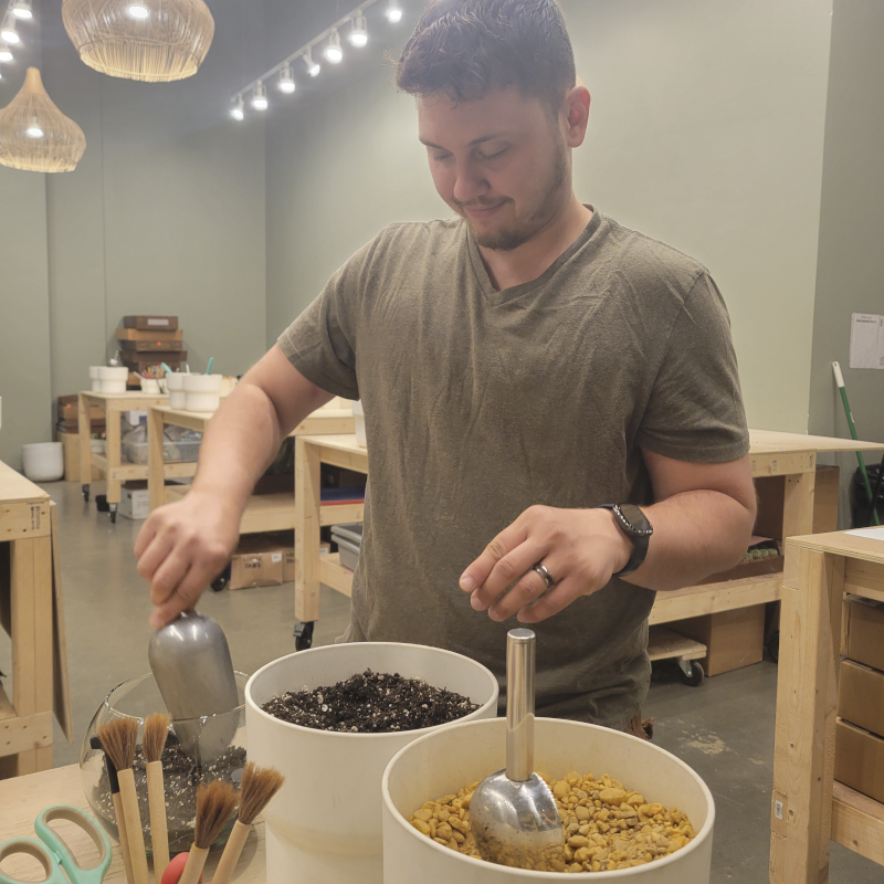 Alex Making a Succulent Bowl