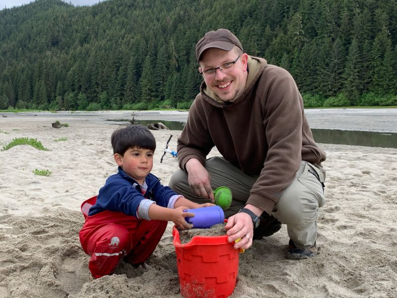 Digging at Our Favorite Beach