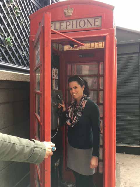 Lauren in a London Phone Booth